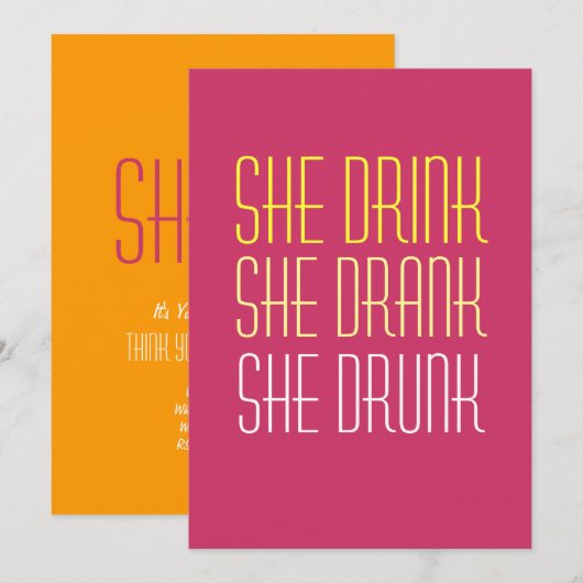 30e verjaardag Uitnodiging - Drink Drink (Voorkant / Achterkant)