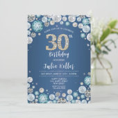 30e verjaardag uitnodiging. Elegante diamant uitno Kaart (Staand voorkant)