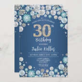 30e verjaardag uitnodiging. Elegante diamant uitno Kaart (Voorkant / Achterkant)