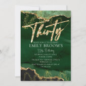 30e verjaardag Uitnodiging Emerald Green en Gold (Voorkant)