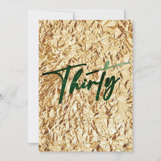 30e verjaardag Uitnodiging Emerald Green en Gold (Achterkant)