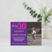 30e verjaardag Uitnodiging Fotokaart Paars (Staand voorkant)