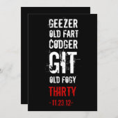 30e verjaardag uitnodiging - Geezers & Oude Folken (Voorkant / Achterkant)