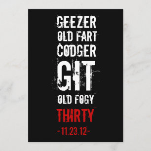 30e verjaardag uitnodiging - Geezers & Oude Folken
