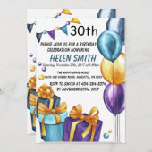30e verjaardag uitnodiging Gold Glitter (Voorkant / Achterkant)