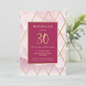 30e verjaardag uitnodiging - goud, elegant, trendy (Staand voorkant)