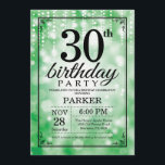 30e verjaardag uitnodiging Green Glitter<br><div class="desc">30e verjaardag uitnodiging met groene strijklichten met groene glitter achtergrond. Groene verjaardag. Verjaardag voor volwassenen. Mannen of vrouwen Bday Uitnodigen. 13e 15e 16e 18e 20e 21e 30e 40e 50e 60e 70e 80e 90e 100e, elke leeftijd. Voor verdere aanpassing klikt u op de knop "Aanpassen" en gebruikt u onze ontwerptool om...</div>