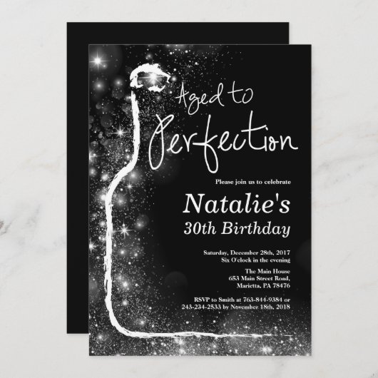 30e verjaardag uitnodiging. Leeftijd tot perfectie Kaart (Voorkant / Achterkant)