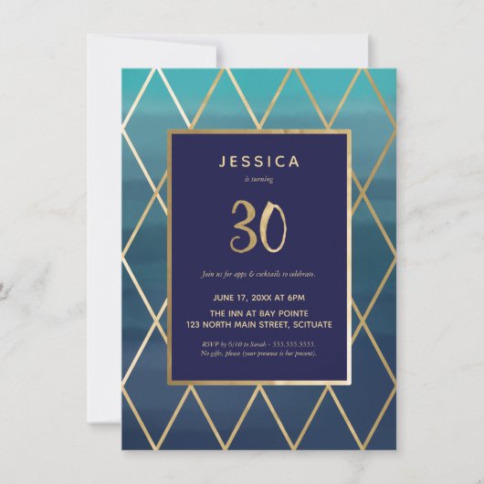 30e verjaardag Uitnodiging - legant Dertigste (Voorkant)
