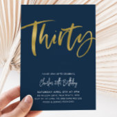30e verjaardag Uitnodiging Mannen marine Gold Dert