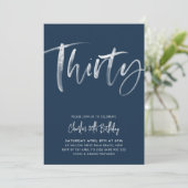 30e verjaardag uitnodiging Mannen moderne marine d (Staand voorkant)