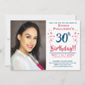 30e verjaardag uitnodiging met foto (Voorkant)