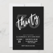 30E VERJAARDAG UITNODIGING MODERN DIRTY THIRTY (Voorkant)