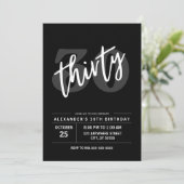 30E VERJAARDAG UITNODIGING MODERN DIRTY THIRTY (Staand voorkant)