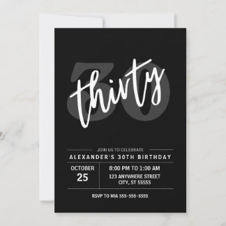 30E VERJAARDAG UITNODIGING MODERN DIRTY THIRTY