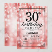 30e verjaardag uitnodiging Red Glitter (Voorkant / Achterkant)