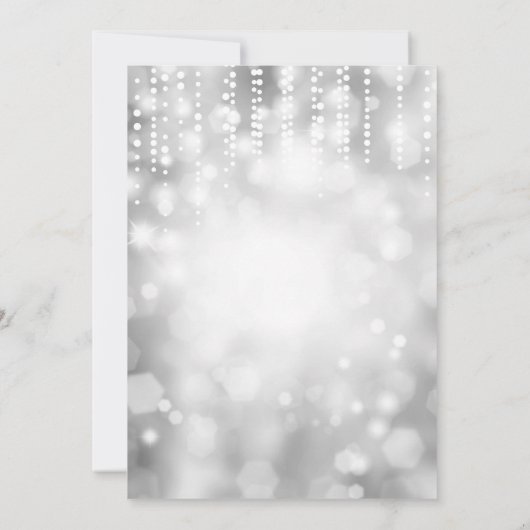 30e verjaardag Uitnodiging Silver Glitter (Achterkant)