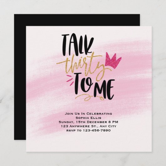 30e verjaardag uitnodiging, spreek 30 tegen me (Voorkant / Achterkant)