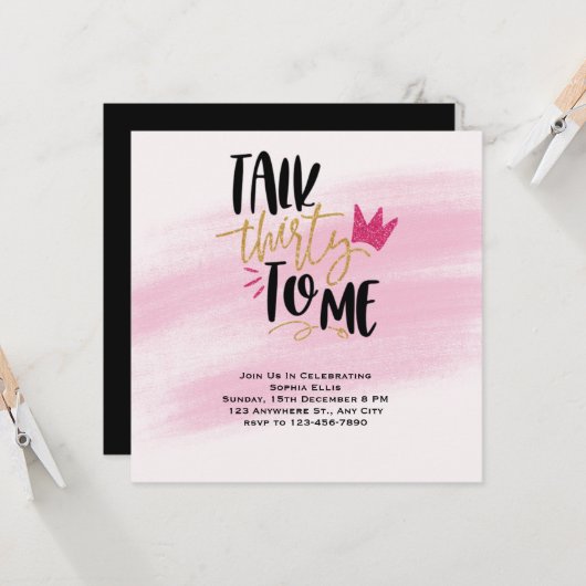 30e verjaardag uitnodiging, spreek 30 tegen me (Voorkant / Achterkant in situ)