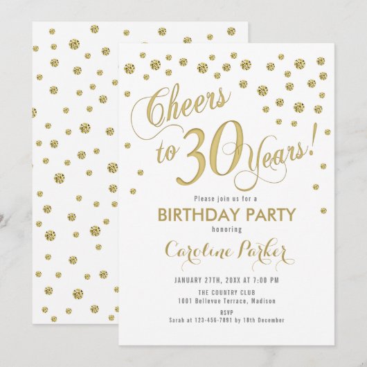 30e verjaardag Uitnodiging van de Partij van de Aa (Voorkant / Achterkant)