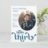 30e verjaardag uitnodiging voor hem (Staand voorkant)