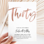 30e verjaardag Uitnodiging White Rose Gold Derty