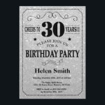 30e verjaardag uitnodiging zwart en zilver glitter<br><div class="desc">30e verjaardag uitnodiging zwart en zilver glitter typografie. Zwart en zilver Glitter achtergrond. Verjaardag voor volwassenen. Verjaardag van Mannen of vrouwen. Kinder jongen of meisje dame tiener Bday Nodig uit. 13e 15e 16e 18e 20e 21e 30e 40e 50e 60e 70e 80e 90e 100e. Elke leeftijd. Voor verdere aanpassing klikt u...</div>