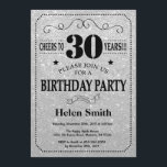 30e verjaardag uitnodiging zwart en zilver glitter<br><div class="desc">30e verjaardag uitnodiging zwart en zilver glitter typografie. Zwart en zilver Glitter achtergrond. Verjaardag voor volwassenen. Verjaardag van Mannen of vrouwen. Kinder jongen of meisje dame tiener Bday Nodig uit. 13e 15e 16e 18e 20e 21e 30e 40e 50e 60e 70e 80e 90e 100e. Elke leeftijd. Voor verdere aanpassing klikt u...</div>