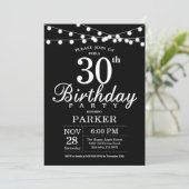 30e verjaardag Uitnodiging zwart-wit (Staand voorkant)