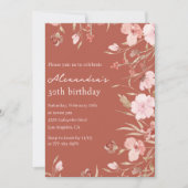 30e verjaardag uitnodigingen Boho Floral Chic (Voorkant)
