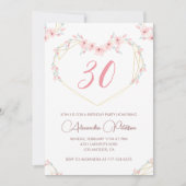 30e verjaardag uitnodigingen Boho Floral Elegant (Voorkant)