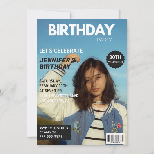 30e verjaardag Uitnodigingen Magazine Hoesje (Voorkant)