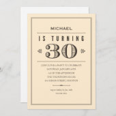30e verjaardag Uitnodigingen voor mannen (Voorkant / Achterkant)