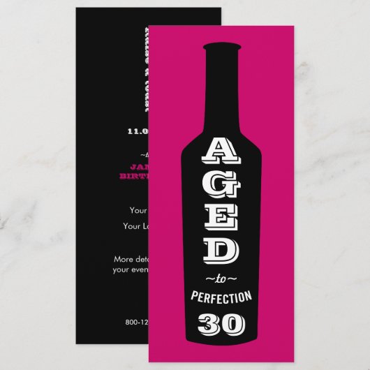 30e verjaardag Uitnodigingen Wijn - verouderd tot  (Voorkant / Achterkant)