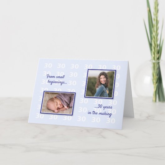 30e verjaardag uw foto's en tekst kaart (Voorkant)