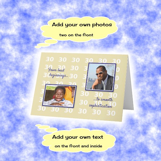 30e verjaardag uw foto's en tekst kaart