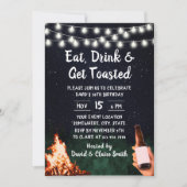 30e verjaardag van de achtertuin Bonfire & Beer Kaart (Voorkant)