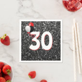 30e verjaardag van de ballonnen op Black Glitter N Servet (Insitu)