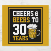 30e verjaardag van de borst en bier tot 30 jaar etiket (Enkel label)