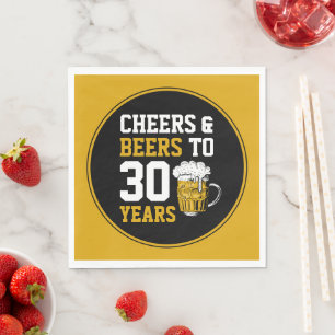 30e verjaardag van de borst en bier tot 30 jaar servet