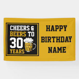 30e verjaardag van de borst en bier tot 30 jaar spandoek