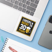 30e verjaardag van de borst en bier tot 30 jaar sticker (Laptop met iPhone)