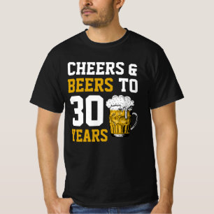 30e verjaardag van de borst en bier tot 30 jaar t-shirt