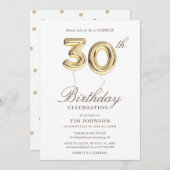 30e verjaardag van de feestdag kaart (Voorkant / Achterkant)