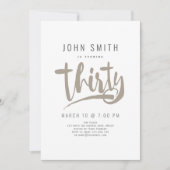 30e verjaardag van de geboorte, Modern, Masculine Kaart (Voorkant)