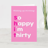 30e verjaardag van de geboortekaart kaart (Voorkant)