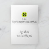 30e verjaardag van de geboortekaart kaart (Binnen)