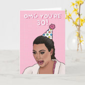 30e verjaardag van de geboortekaart kaart (Gele Bloem)