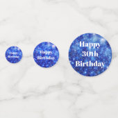 30e verjaardag van de gepersonaliseerde blauwe gla confetti (Achterkanten)