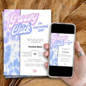 30e verjaardag van de Groovy Chick Pastel Tie Dye  Kaart